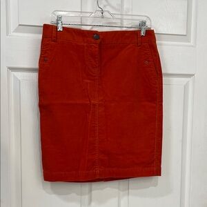J. Crew Vibrant Orange corduroy Pencil Skirt